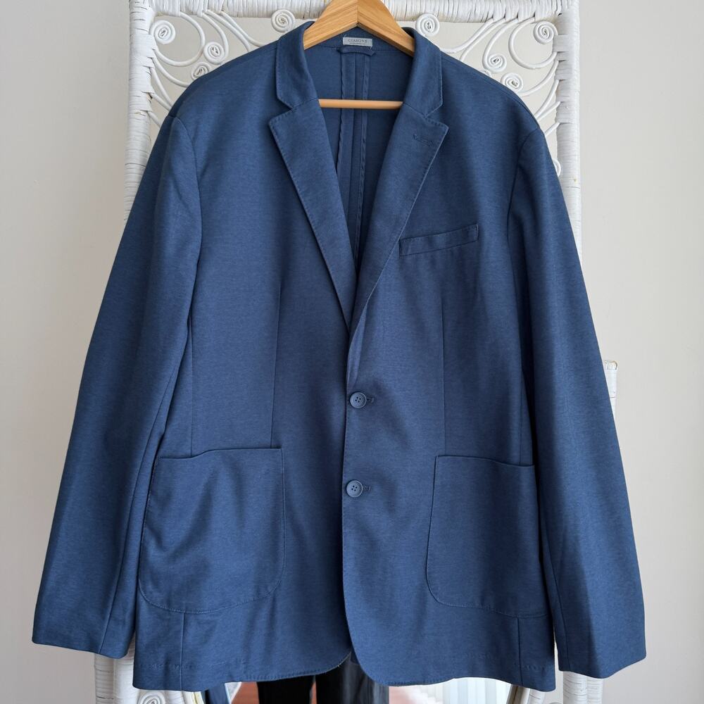 Giasone Blazer Jacket Mens XL Blue Unstructured Lightweight Unlined Pocket